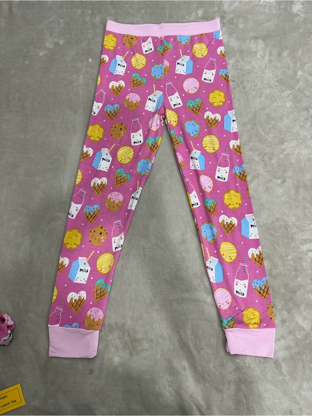Little Sleepies Pink Sweets & Milk Pajama Set size7/8 - Picture 2 of 5